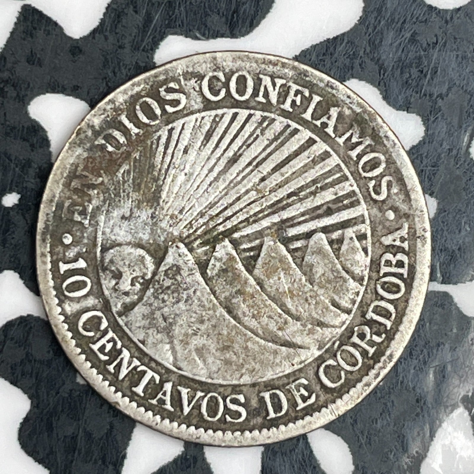 1912 Nicaragua 10 Centavos Lot#N0611 Silver!