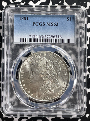 1881 U.S. $1 Morgan Dollar PCGS MS63 Lot#G551 Silver! Choice UNC!
