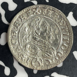 1626 Austria 3 Kreuzer Lot#T8177 Silver! Nice Detail, Old Cleaning, KM#256