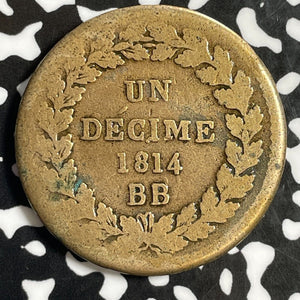 1814-BB France 1 Decime Lot#E1766