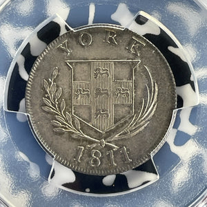 1811 G.B. Yorkshire Cattle & Barber 1 Shilling Token PCGS MS62 Lot#G764 Silver!