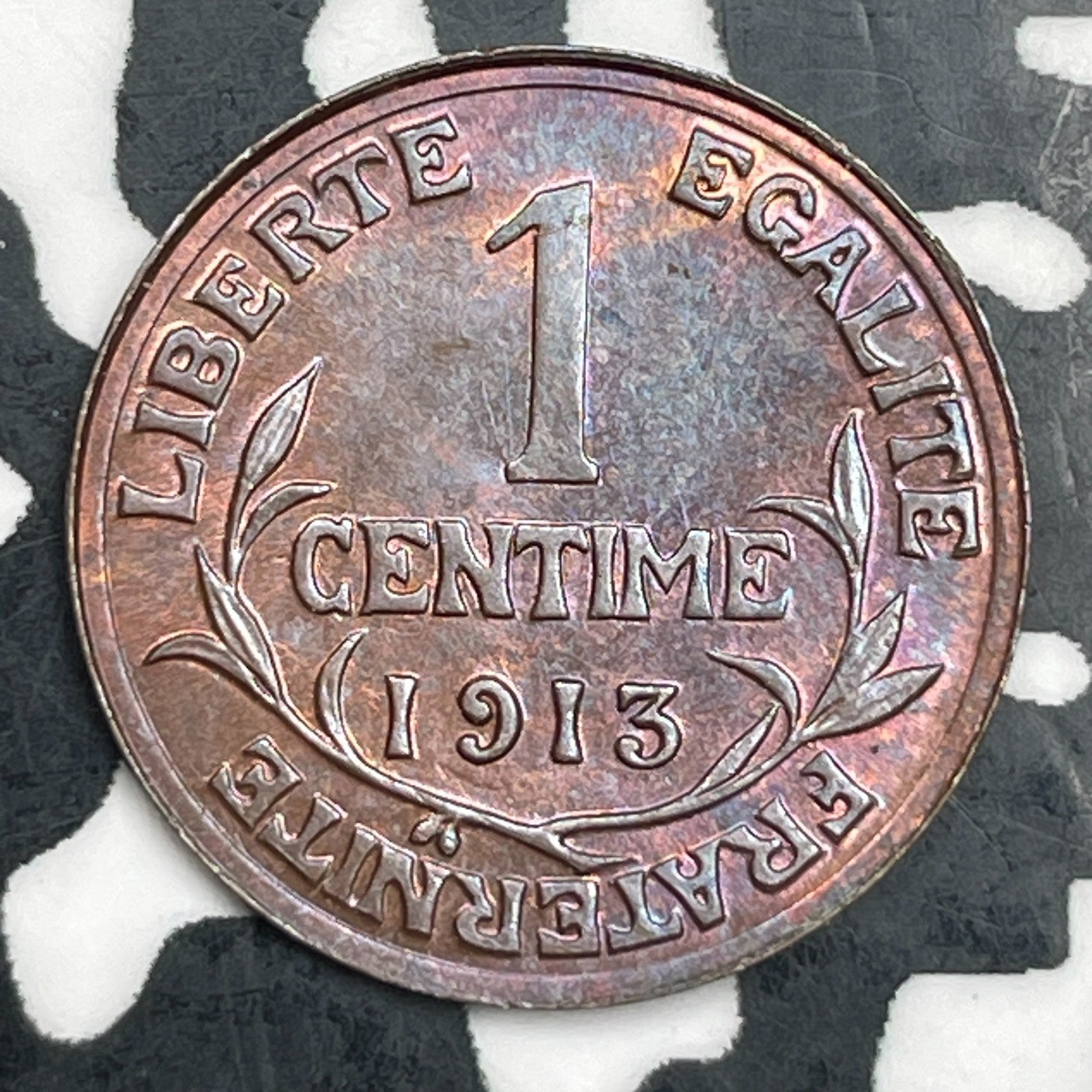 1913 France 1 Centime Lot#F8018 High Grade! Beautiful!