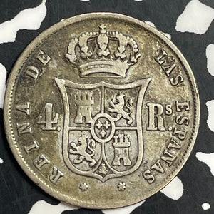 1852 Spain 4 Reales Lot#T0260 Silver!