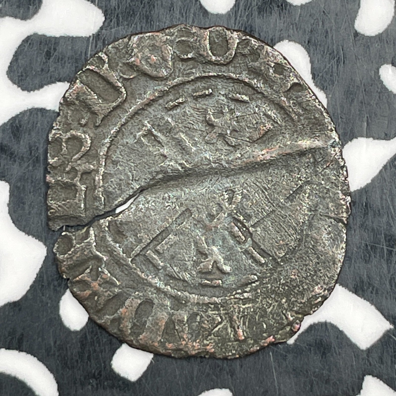 (1419-67) Spanish Netherlands Brabant Philip The Good Mite Lot#N1581 Flan Crack