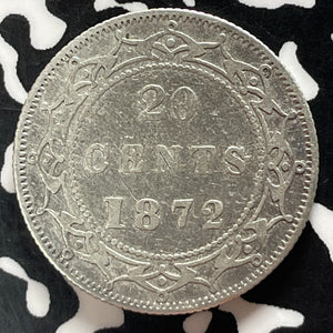 1872 Newfoundland 20 Cents Lot#T5043 Silver! Cleaned