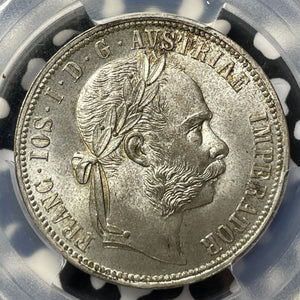 1883 Austria 1 Florin PCGS MS65 Lot#G8094 Silver! Gem BU! Top Graded!