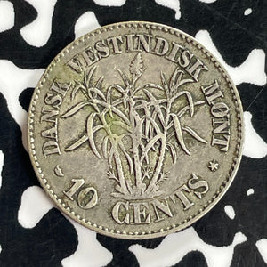 1862 Danish West Indies 10 Cents Lot#C1111 Silver! Nice!