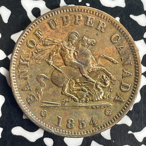 1854 Upper Canada 1 Penny Token Lot#T8426 Nice!