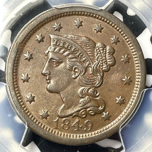 1849 U.S. Braided Hair Large Cent PCGS AU58 Lot#G9604