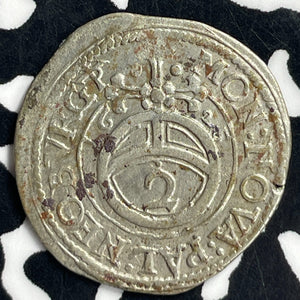 1625 Germany Pfalz-Neuburg 2 Kreuzer Lot#T7042 Silver! Nice! KM#40