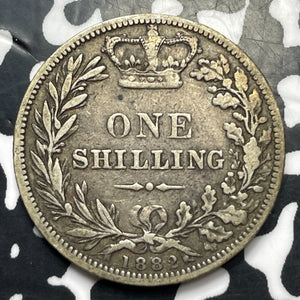 1882 Great Britain 1 Shilling Lot#JM8222 Silver! Nice! Better Date