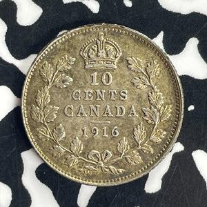 1916 Canada 10 Cents Lot#T8568 Silver! Nice!