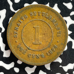 1874 Straits Settlements 1 Cent Lot#T7265