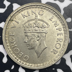1945 India 1 Rupee Lot#C1372 Silver! High Grade! Beautiful!