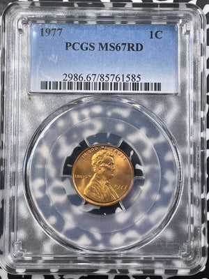 1977 U.S. Lincoln Memorial Cent PCGS MS67RD Lot#G9551 Gem BU!