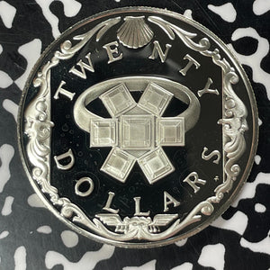 1985 British Virgin Islands $20 Dollars Lot#T4611 Large Silver Coin! Proof!