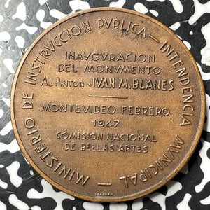 1947 Uruguay Montevideo Juan Manuel Blanes Medal Lot#OV1298 50mm