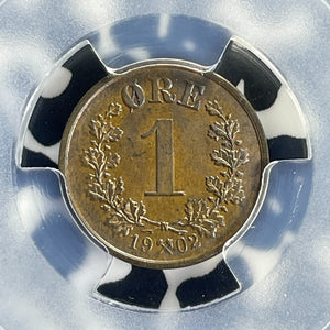 1902 Norway 1 Ore PCGS MS64BN Lot#G915 Choice UNC! Top Graded!