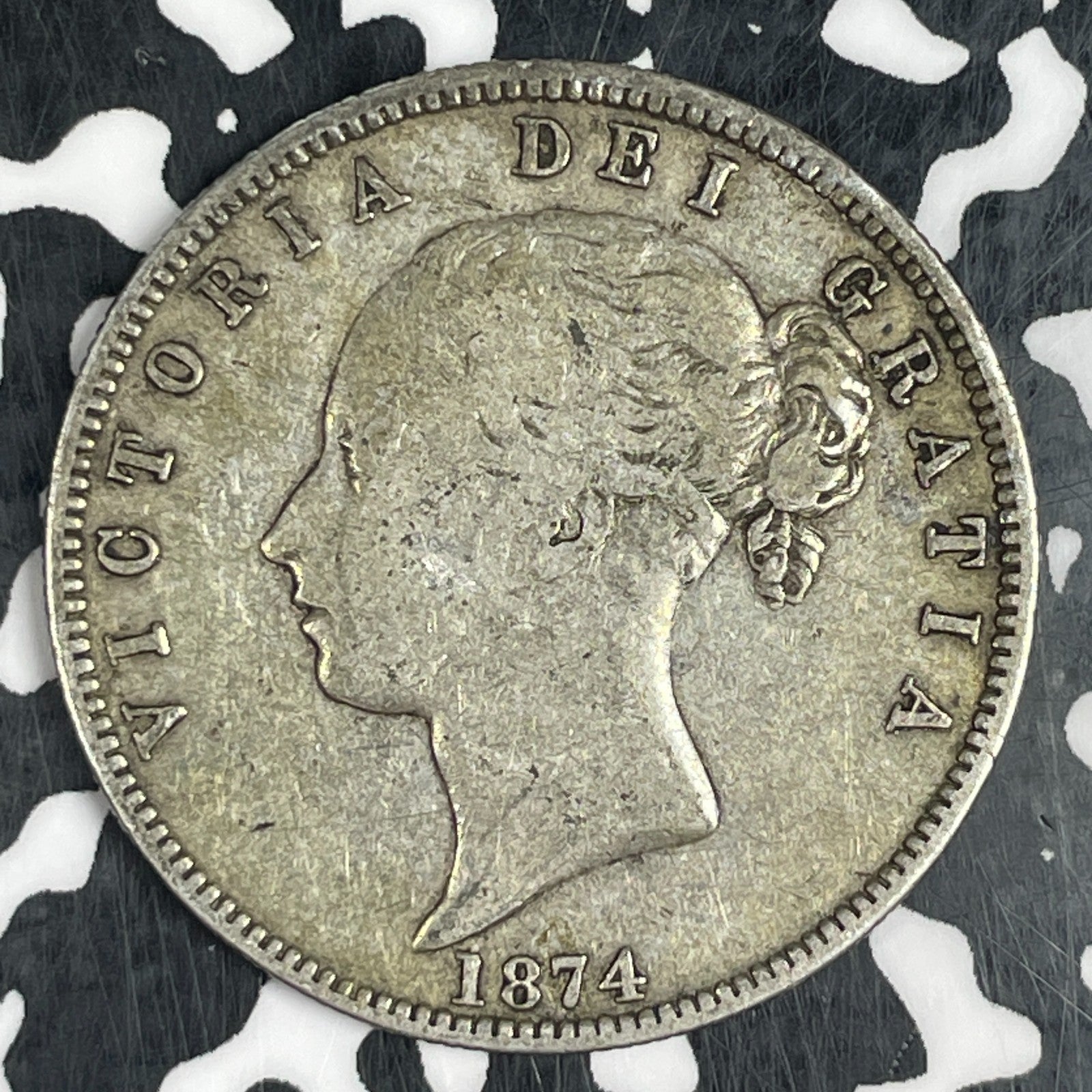 1874 Great Britain 1/2 Crown Lot#JM0634 Silver!