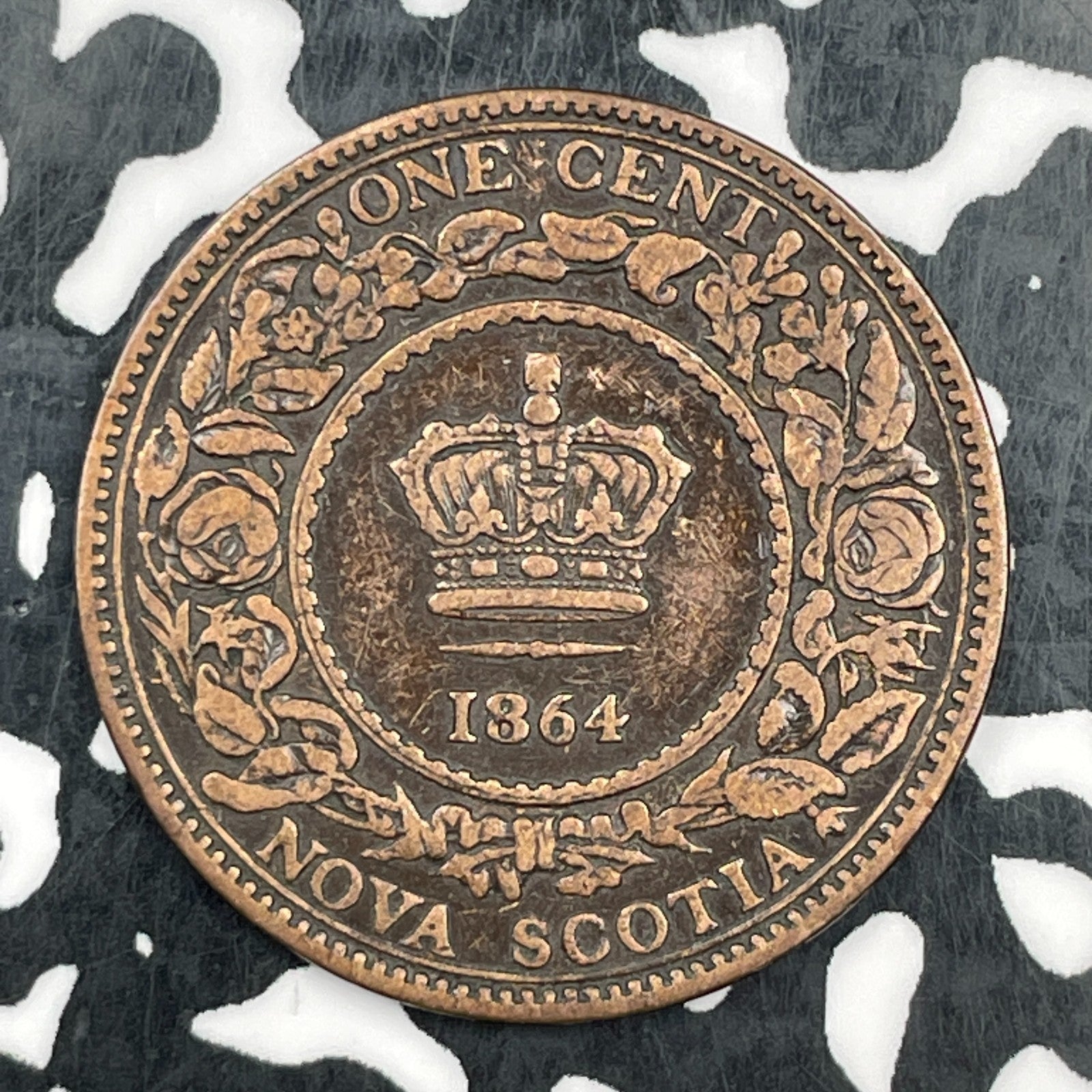 1864 Nova Scotia Large Cent Lot#F9655