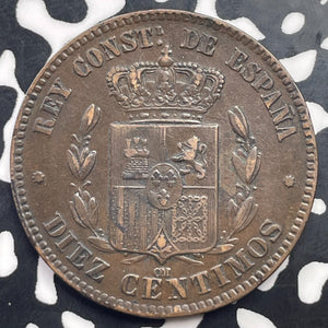 1878-CM Spain 10 Centimos Lot#C1460