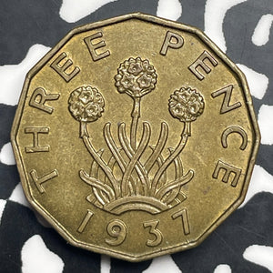 1937 Great Britain 3 Pence Threepence Lot#C0882 Nice!