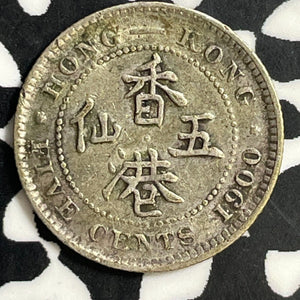 1900 Hong Kong 5 Cents Lot#E7480 Silver!