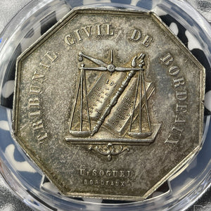 U/D France Bordeaux Attorneys Jeton PCGS MS61 Lot#G9431 Silver! Carde-1175