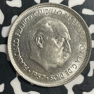 1957(59) Spain 5 Pesetas Lot#T3710 High Grade! Beautiful!