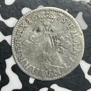 1675-D France 4 Sols Lot#T6503 Silver!