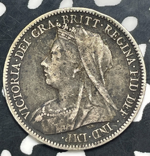 1899 Great Britain 6 Pence Sixpence Lot#T9939 Silver!