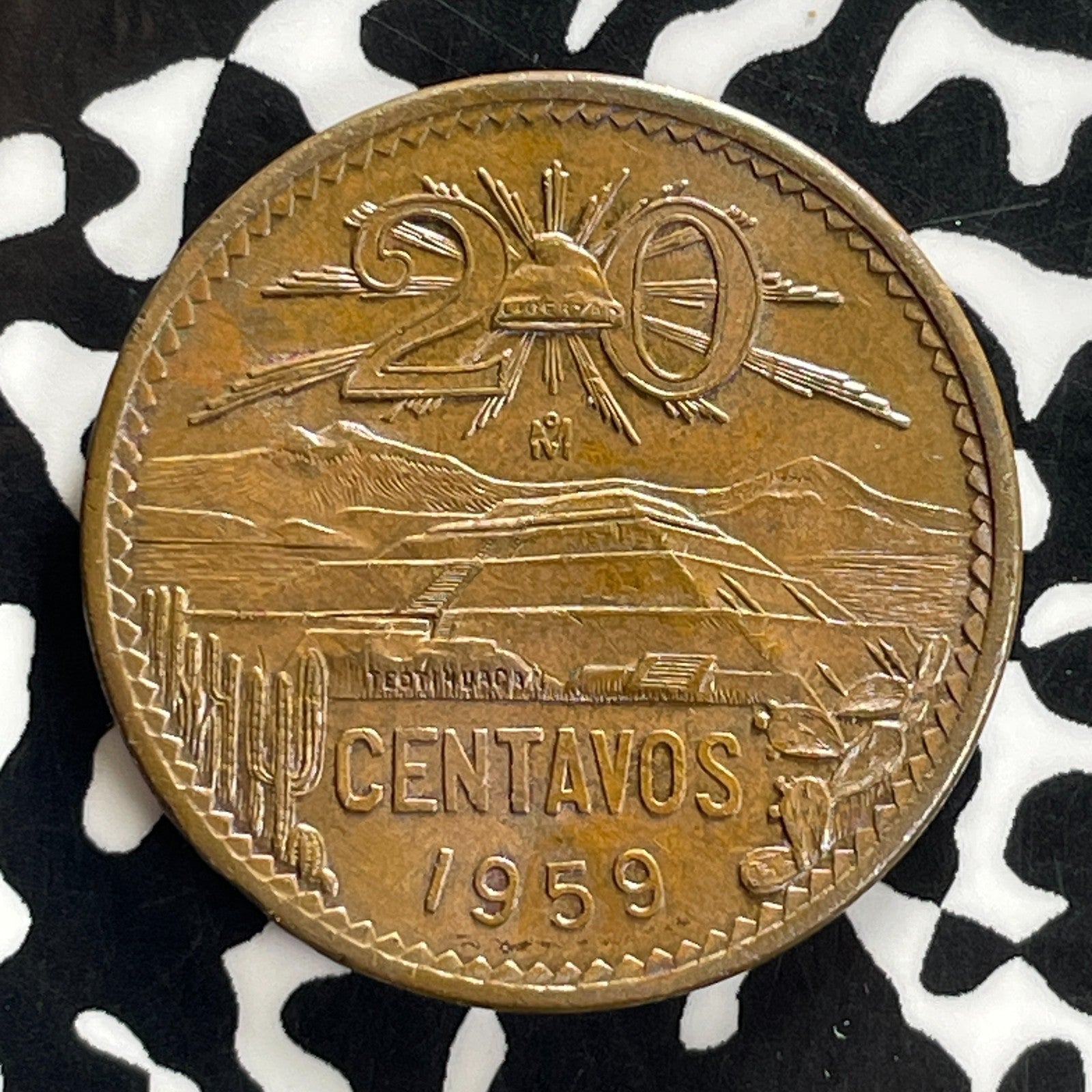 1959-Mo Mexico 20 Centavos Lot#JM0312 High Grade! Beautiful! Key Date!