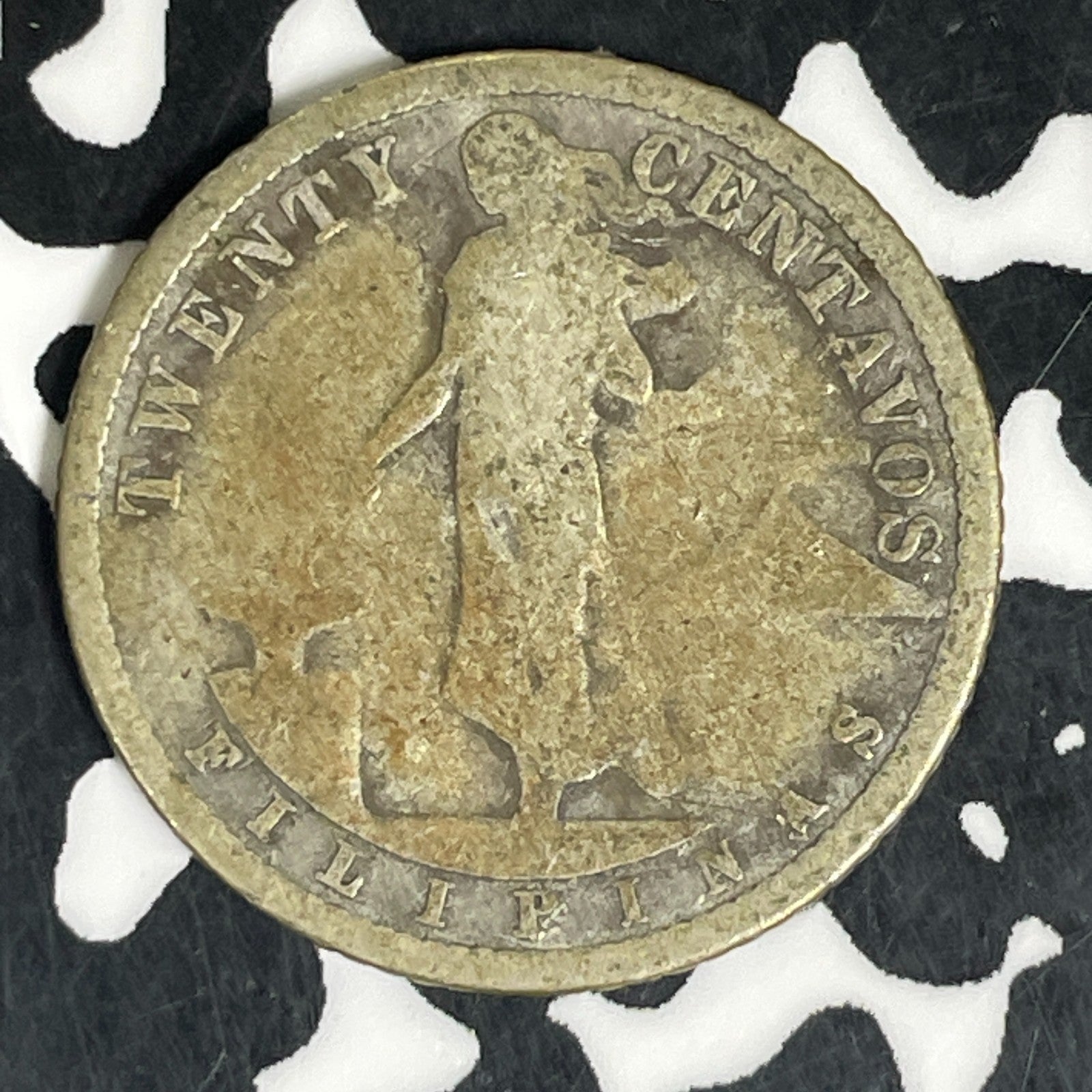 1907-M U.S. Philippines 20 Centavos Lot#C6123 Silver!