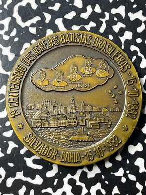 1982 Brazil 100 Years Of Brazilian Baptist Churches Medal Lot#OV1399 60mm