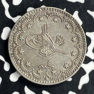 AH 1327 (1911) Turkey 5 Kurus Lot#T6769 Silver!