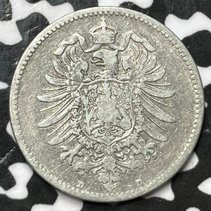 1883-D Germany 1 Mark Lot#D6861 Silver! Key Date! Old Cleaning