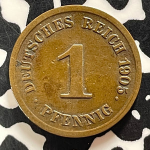 1905-G Germany 1 Pfennig Lot#T4130 Better Date