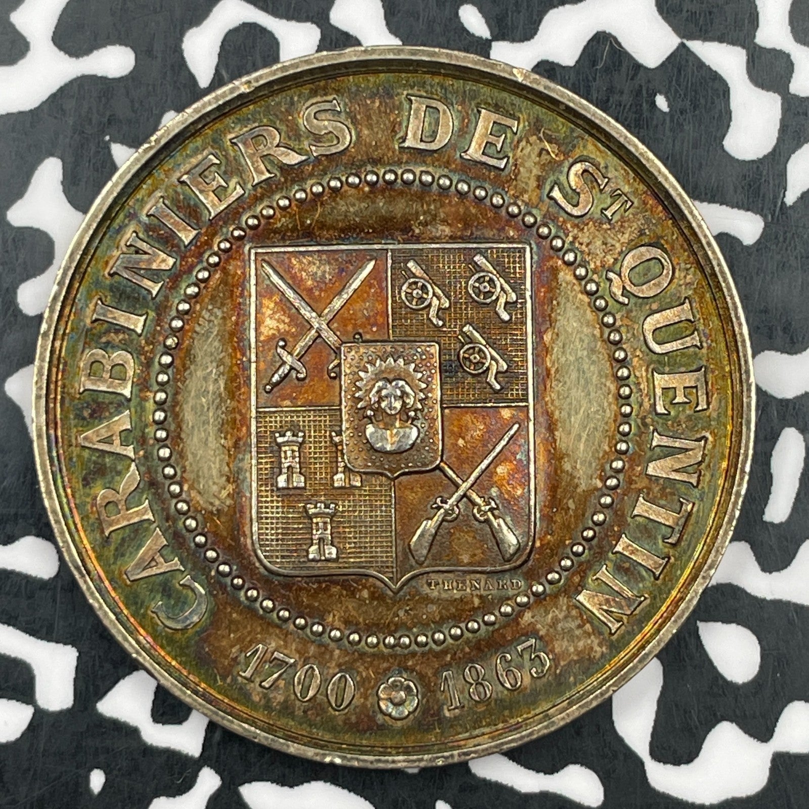 1867 France Carabiniers De St. Quentin Shooting Festival Medal Lot#JM1572 Silver