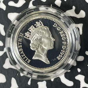 1992 Great Britain £1 Pound Lot#B2552 Silver! Proof! W/ Box & C.O.A.