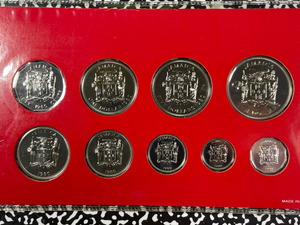 1980 Jamaica 9x Coin Uncirculated Specimen Set Lot#B1944 With Case & C.O.A.