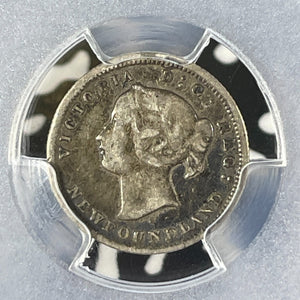 1872-H Newfoundland 5 Cents PCGS VF30 Lot#G302 Silver!