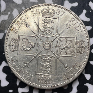 1887 Great Britain Double Florin Lot#JM8603 Large Silver! Nice!