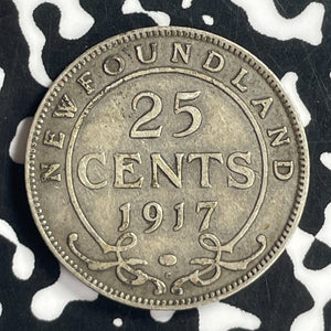 1917-C Newfoundland 25 Cents Lot#T6910 Silver!