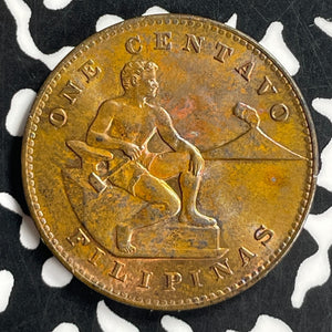 1944-S U.S. Philippines 1 Centavo Lot#T6792 High Grade! Beautiful Toning!