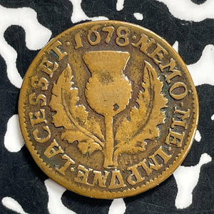 1678 Scotland Charles II Turner 2 Pence Lot#JM9910 Scarce! KM#114