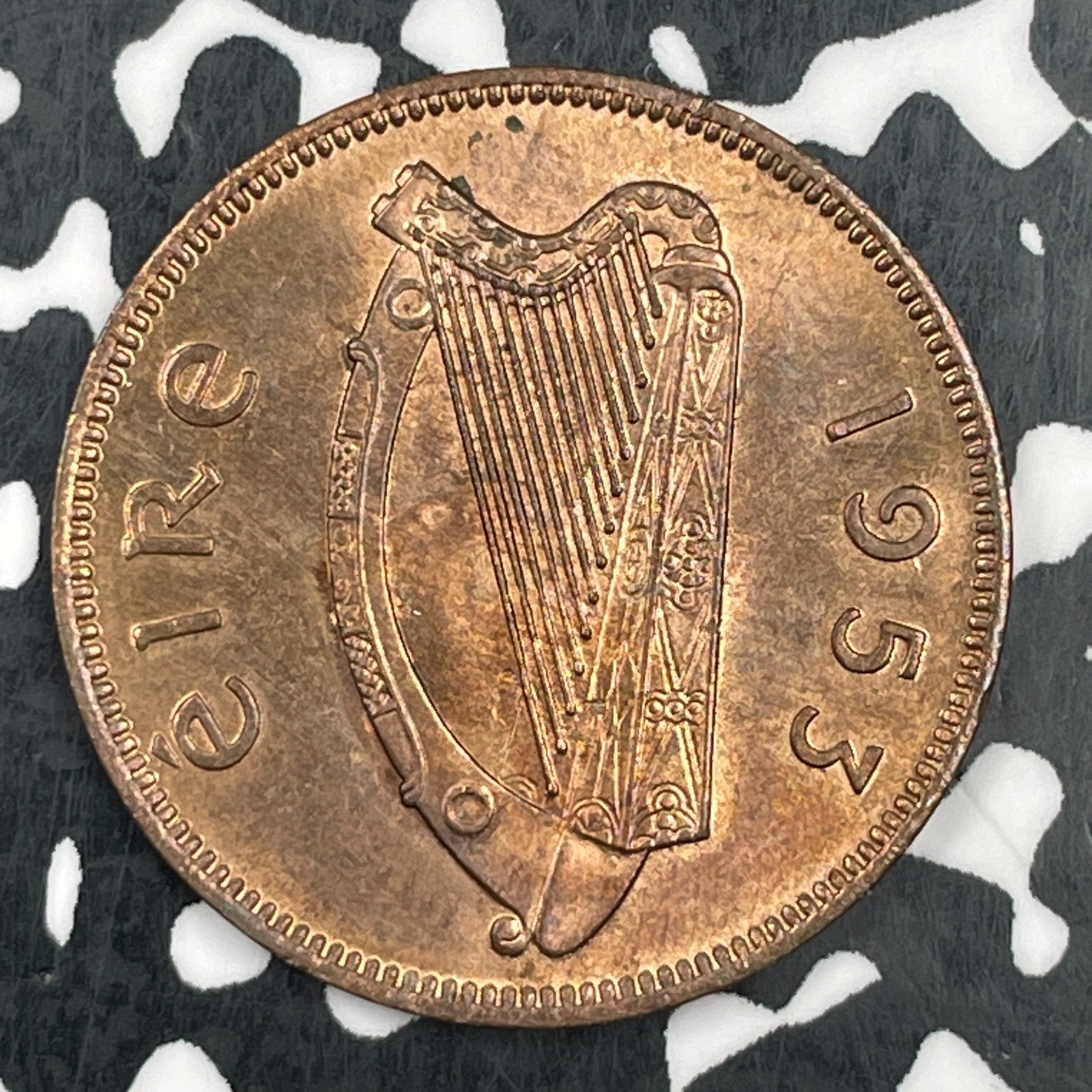 1953 Ireland 1/2 Penny Half Penny Lot#F8568 High Grade! Beautiful!