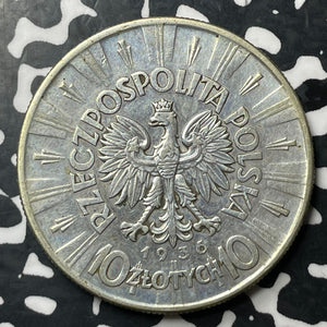 1936 Poland 10 Zlotych Lot#E7022 Silver!