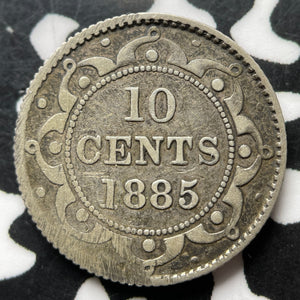 1885 Newfoundland 10 Cents Lot#JM9018 Silver! Key Date! Planchet Flaw