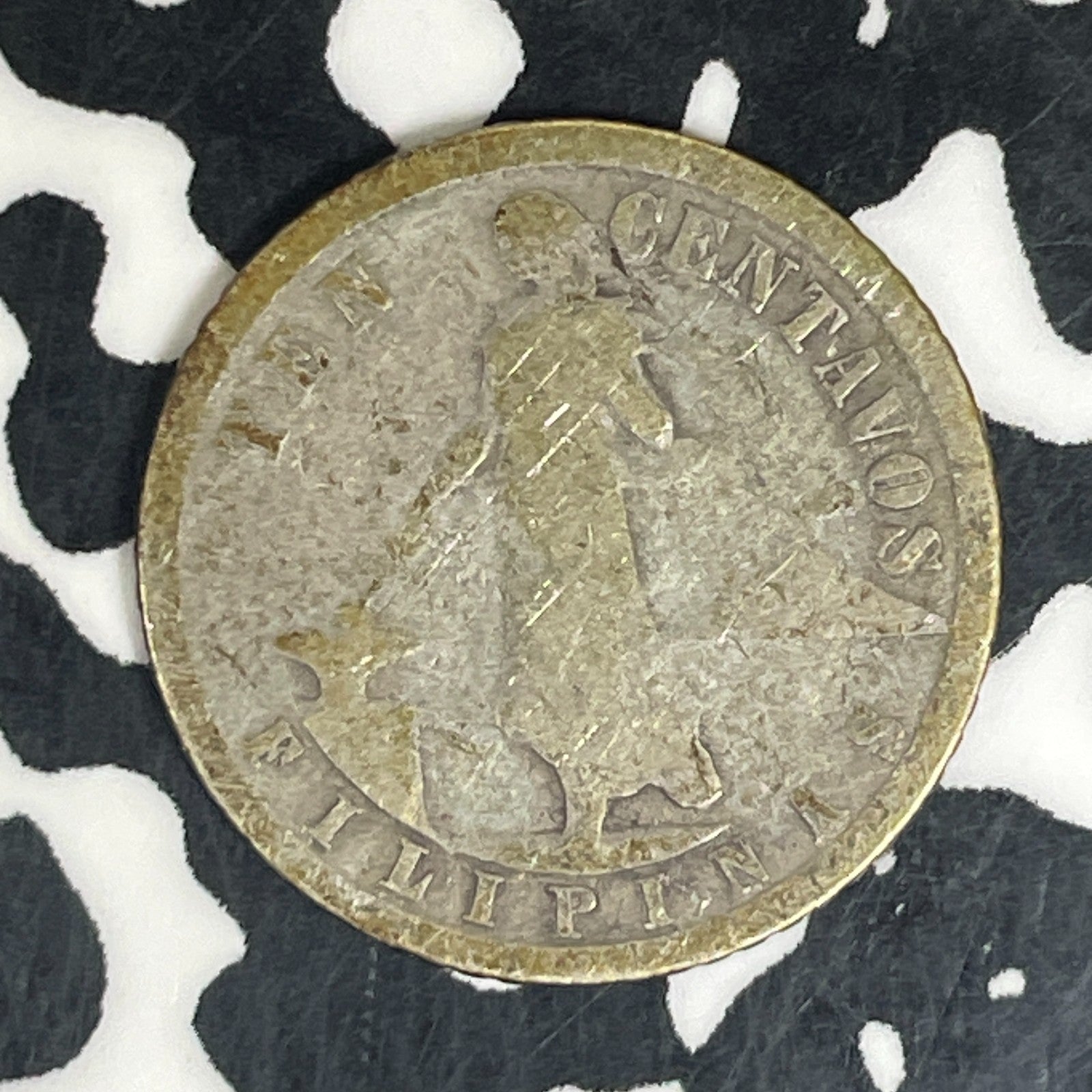 1917-S U.S. Philippines 10 Centavos Lot#C6190 Silver!