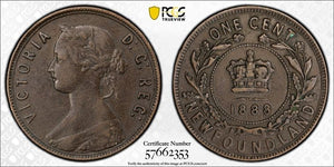1888 Newfoundland Large Cent PCGS XF40 Lot#G884 Key Date!